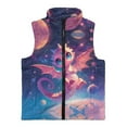 thumbnail image 4 of Uorisanigo Girls Vest Toddler Boys Fleece Vest with Pockets Fall Fashion Winter Zipper Dead Branch Leaves Print Sleeveless Jacket Soft Cozy Waistcoat for Outdoor Layering 2-12 Years, 4 of 7