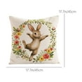 thumbnail image 3 of pathside Bunny Easter Pillow Covers 18x18 Easter Pillow Cushion Cover Easter Eggs Rabbits Printed Linen Peach Fleece Pillow Cover for Home Farmhous, 3 of 7
