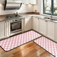 thumbnail image 3 of Kitchen Rugs Sets Of 2,Pink and White Checkerboard Pattern Anti Fatigue Kitchen Mat Rugs Non Slip Washable,Decorative Kitchen Floor Mats for Kitchen,Sink,Laundry,17"x47"+17"x47", 3 of 5