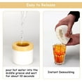 thumbnail image 3 of 2 Packs Silicone Ice Cube Maker Cup Cylinder Ice Cube Tray with Lid Portable Lattice Ice Cube Mold Makes 60 Ice Cubes Easy Cleaning Press-Type Easy-Release Ice Bucket for Whiskey, 3 of 6