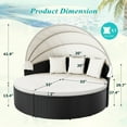thumbnail image 7 of Vineego Patio Furniture Outdoor Round Daybed with Retractable Canopy Wicker Rattan Separated Seating Sectional Sofa for Patio Lawn Garden Backyard Porch Pool, 7 of 7