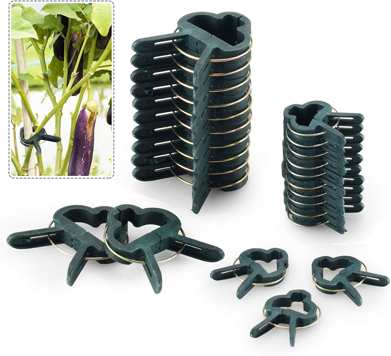40 PCS Adjustable Plant Support Clips Garden Stake Covers Support