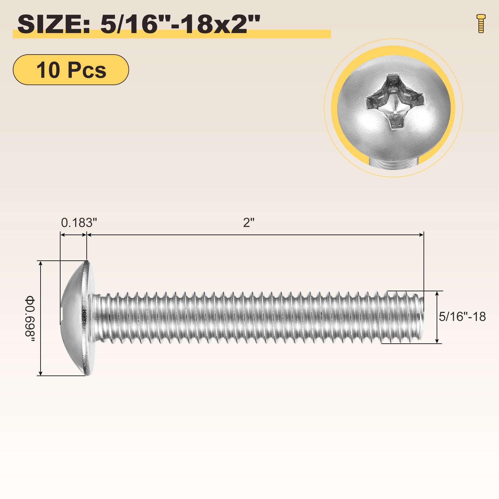 Uxcell Phillips Cross Flat Round Head Machine Screw Kit with Lock Nut (M5-0.8x25) 80Pcs, Stainless Steel Fasteners