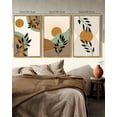 thumbnail image 5 of SHENIFY Sage Plant Botanical Wall Printing Boho Wall Art 16x24in3pcs Natural Framed Minimalist Bohemain Abstract Canvas Prints with Leaf & Sun Lines, 5 of 5