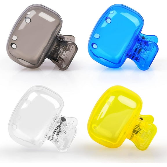 4 Pack Travel Toothbrush Head Covers Portable Toothbrush Protector Cap Brush Pod Case Protective Plastic Clip for Household Travel, Camping, Bathroom, School, Business