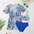 thumbnail image 2 of Mercatoo Toddler Baby Girl's 3Pcs Swimsuits Leaves Prints Bikini + Smock Bathing Suit Outfit Girls Bikini Beach Swimwear, 2 of 6