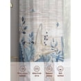 thumbnail image 5 of Coastal Sheer Curtains 2 Panels Set Ocean Blue Beige Starfish Shells Leaves Wood Grain Sheer Window Curtains Light Filtering Rod Pocket Voile Drapes for Bedroom Living Room 52"X108", 5 of 8