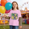 thumbnail image 5 of Unisex Kids Mardi Gras Shirts Boys Girls Striped Long Sleeve Shirt Funny Graphic Tee Tops Spring Summer Fashion Clothes Pink 11-12 Years, 5 of 5