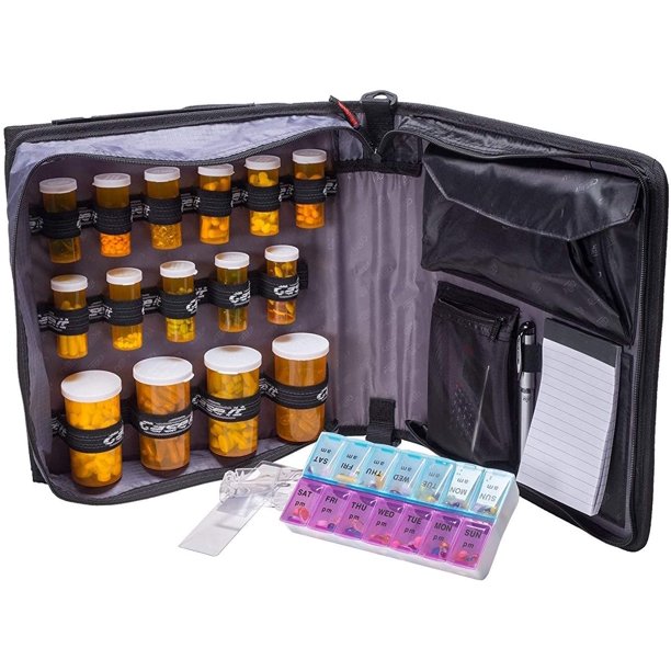 Med Manager Deluxe Medicine Organizer and Pill Case, Holds (15) Pill