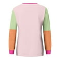 thumbnail image 4 of Xcmzpl Womens Sweatshirts Cute Color Block Round Neck Sweatshirt Fashion Sweater Tops Workout Long Sleeve Shirts Fall Clothes, 4 of 5