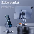 thumbnail image 5 of Kripyery Phone Bracket 360 Degree Rotatable Stable Convenient Anti-Shaking One-piece Folding Live Streaming Aluminum Alloy Metal Tablet Holder Stand for Home, 5 of 8