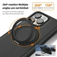 thumbnail image 3 of 3-in-1 [Magnetic+KickStand+Ring Holder] for iPhone 16 Pro Max PU Leather Case, Compatible with MagSafe, Invisible 360° Rotatable Ring Stand Shockproof Protective Magnetic Cover,Black, 3 of 8