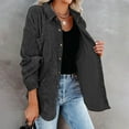 thumbnail image 3 of qucoqpe Womens Corduroy Shirts Jacket Long Sleeve Lapel Button Shirts Fashion Loose Cardigan Tops Fall Shackets Dressy Casual Blouses, 3 of 9