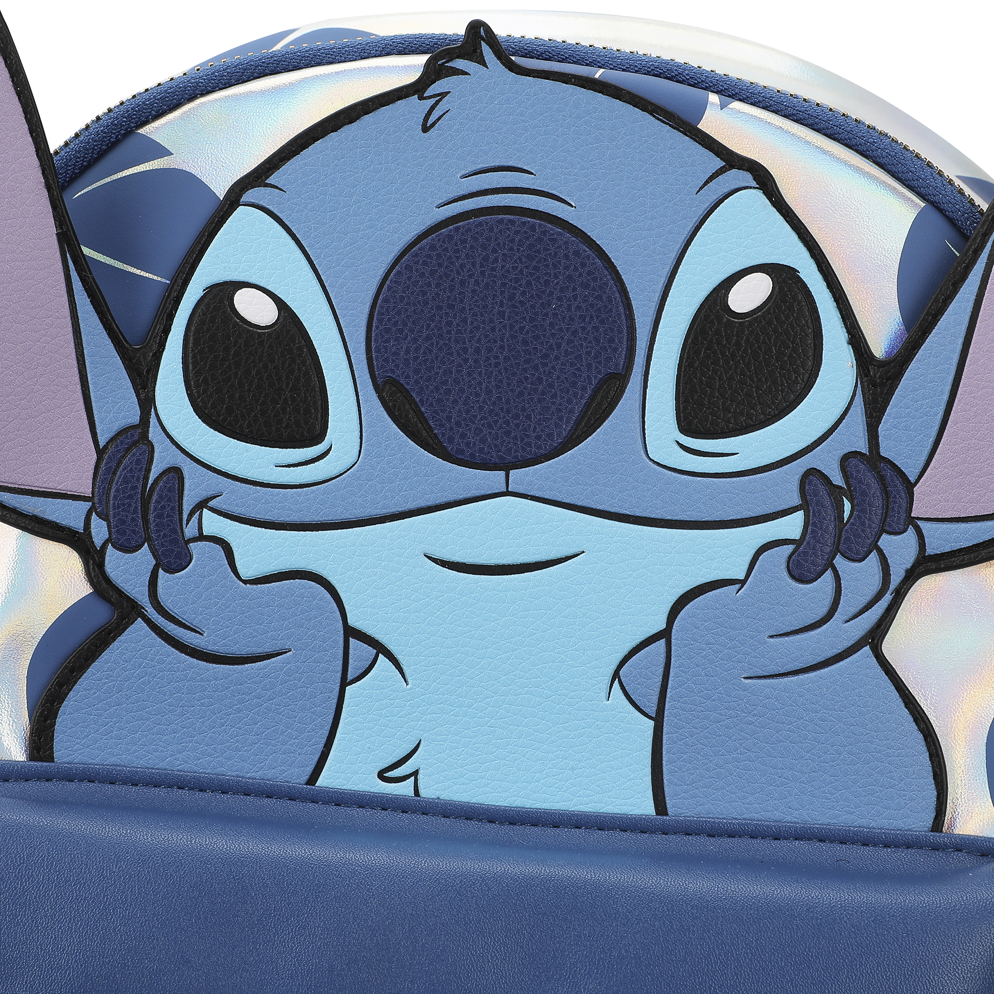 Disney Stitch Blue Leaves 12.6" White Mini Backpack