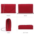 thumbnail image 2 of Bolso de noche Dasein con sobre plisado aterciopelado, color rojo, 2 of 6