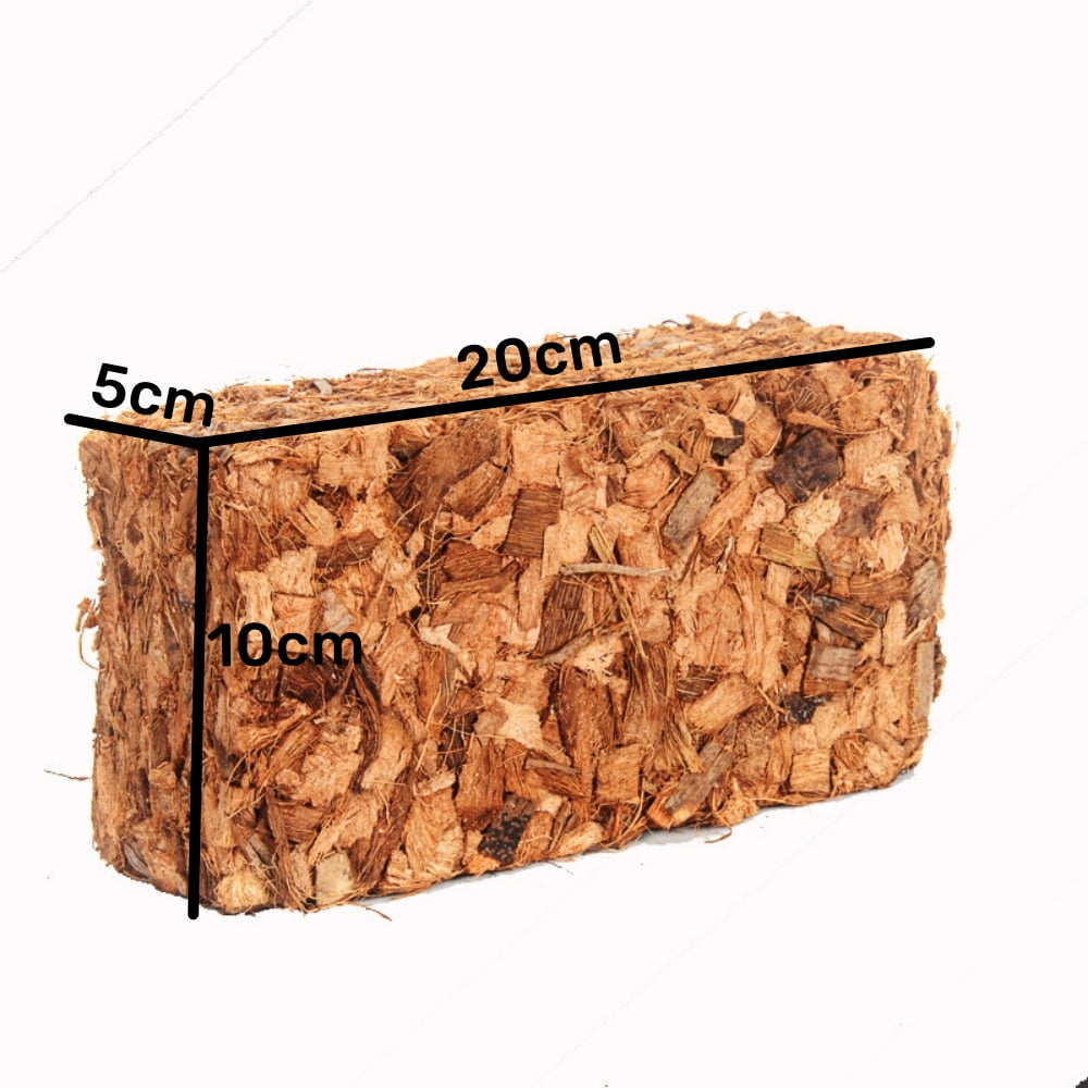 MODANU 1.1 LB Coco Husk Chips Natural Organic Coconut Coir Chips Brick Potting Soil Mix with Low EC & PH Balance, Compressed Coconut Substrate Coco Chips Mulch Medium for Garden, Flowers, Plants