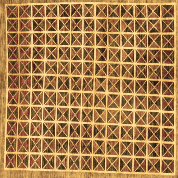 Ahgly Company Indoor Square Oriental Brown Modern Area Rugs, 4' Square