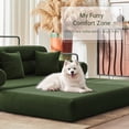 thumbnail image 3 of YINIX 78.7" Sofa Couch with 3 Pillows, 3 Seater Sofa Bed for Living Room, No Assembly Required, Green, 3 of 11