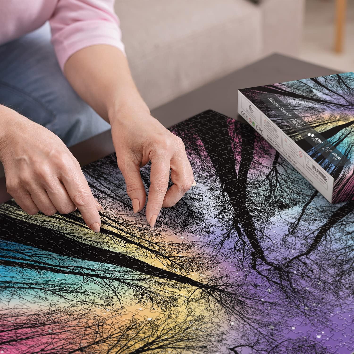 Hard Impossible Puzzles for Adults 1000 Piece, Challenging Difficult Puzzles for Adults, Colorful Gradient Jigsaw Puzzle for Adult 29.5" x 19.7"