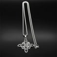 thumbnail image 6 of Classic Wiccan Witch Knot Irish Celtic Knot Trinity Knot Pendant Necklace 14K White Gold for Men Women Fashion Lucky Amulet Jewelry Gift, 6 of 7