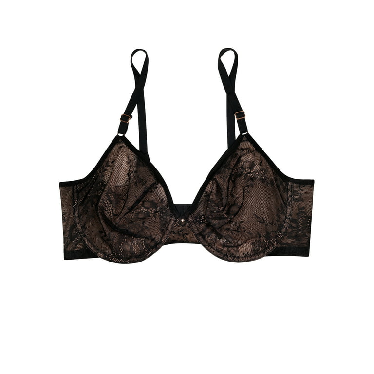 Smart & Sexy Smooth Lace T-Shirt Bra Black Hue w/ Ballet Fever (Smooth  Lace) 40DD