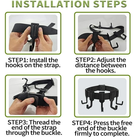 Furulu 2pcs Treestand Strap Gear Hangers with Hooks for Hunting Equipment on Trees New