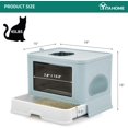 thumbnail image 2 of YANG2 Large Enclosed Cat Litter Box with Lid Cover, Hooded Odorless Cat Toilet with Litter Scoop Cat Self Groomer Deodorizer Filter Front Entry Top Exit Door, Easy to Install and Clean (Blue), 2 of 9