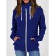 thumbnail image 2 of Sudadera con cremallera y cordón para mujer, chaqueta con cuello alto y manga larga, prendas de vestir con bolsillo para el trabajo, azul oscuro S, 2 of 4