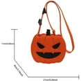 thumbnail image 4 of Halloween Pumpkin Crossbody Bag, Pu Leather Novelty Ghost Purse Cute Spooky Season Gothic Shoulder Bag for Women Men, 4 of 11