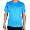Men Polyester Short Sleeve Clothes Casual Wear Tee Biking Sports T-shirt Blue L