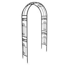 SCENDOR Black Metal Garden Arch Arbor Archway, Stereoscopic Graceful Curve Design perfect for Climbing Plants Outdoor and Wedding Ceremony, 18.1 lb