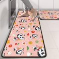 thumbnail image 2 of Kitchen Rugs Sets Of 2,Pink Cow Flower Cow Pattern Anti Fatigue Kitchen Mat Rugs Non Slip Washable,Decorative Kitchen Floor Mats for Kitchen,Sink,Laundry,17"x47"+17"x47", 2 of 5