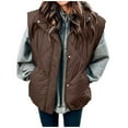 thumbnail image 3 of LIBRCLO Vest for Women Puff Sleeveless Quilted Jacket Stand Collar Zipper Coat Warm Outerwear with Pockets, 3 of 6