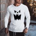thumbnail image 2 of Blusa informal de manga larga con cuello redondo y estampado de calavera para hombre Pompotops  oipoqjl1797, 2 of 9