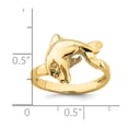thumbnail image 2 of Solid 14k Yellow Gold Horizontal Jumping Dolphin Ring Band Size 6, 2 of 3