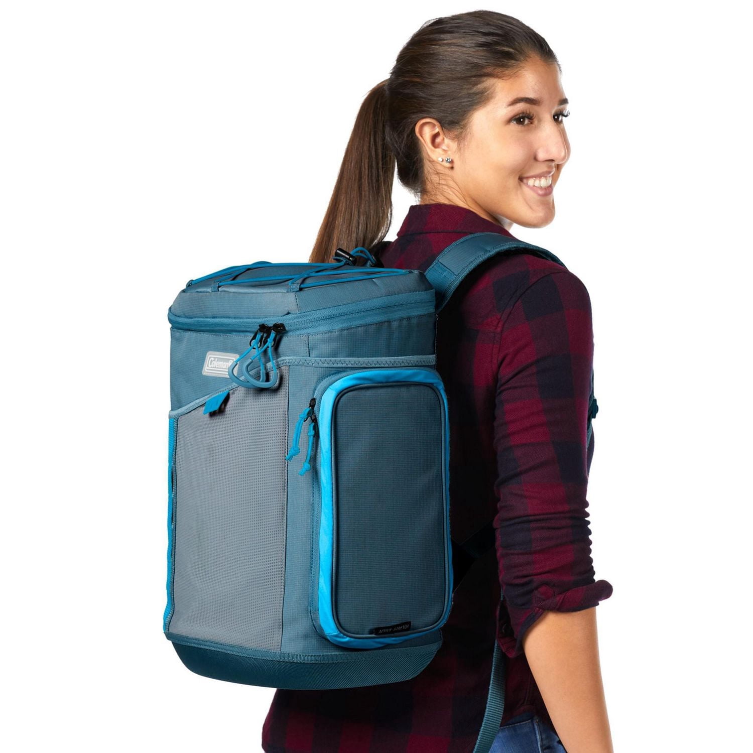 Coleman SPORTFLEX 30-Can Soft Cooler Backpack, Ocean Blue