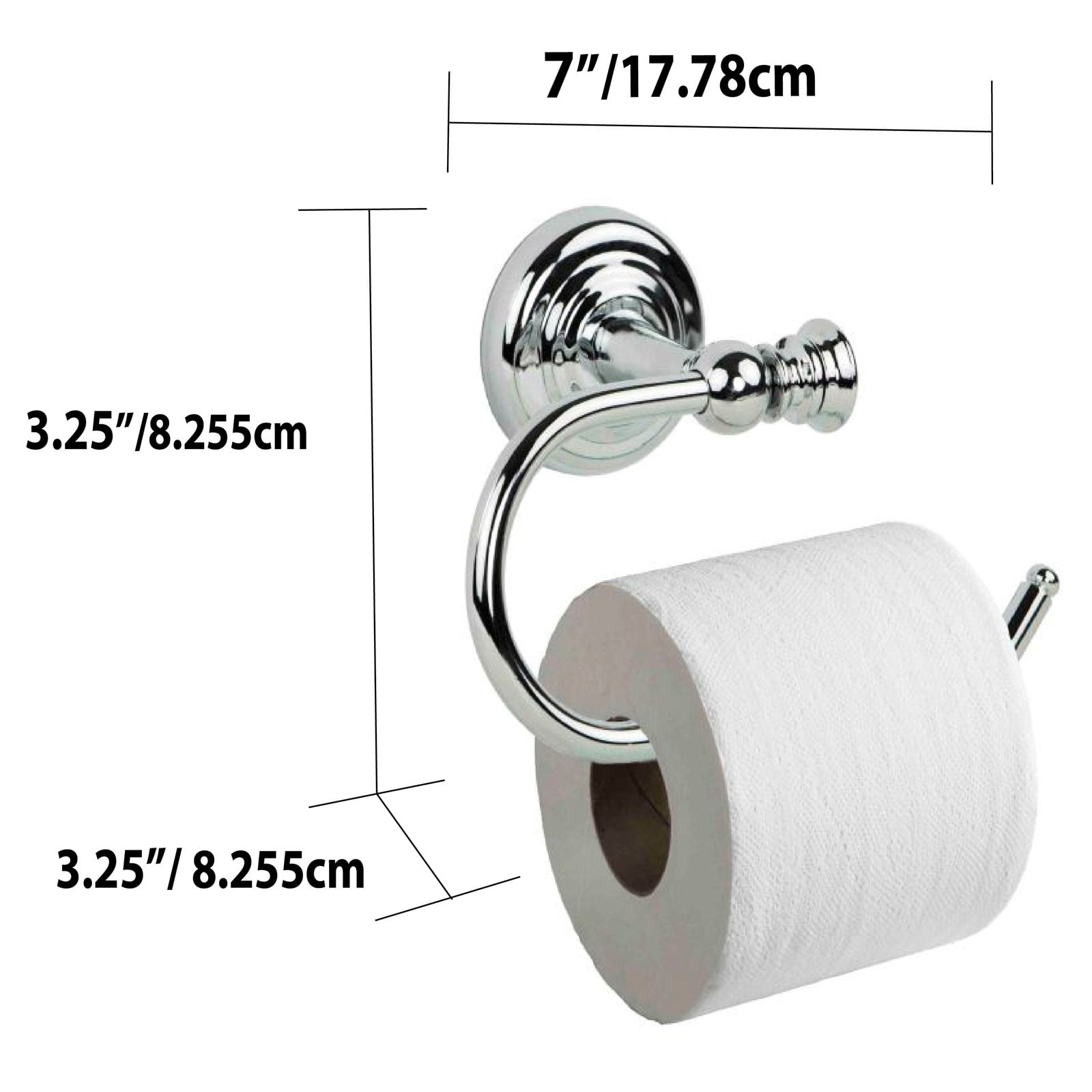 Compactor TPU ABS Chromium-Plated Steel and Bamboo Toilet Paper Roll and Small Towel Holder