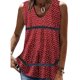 thumbnail image 1 of Top sin mangas con cuello en V para mujer, camiseta holgada con estampado de retazos, camiseta sin mangas informal suave a la moda para fiesta diaria y vacaciones, 1 of 5