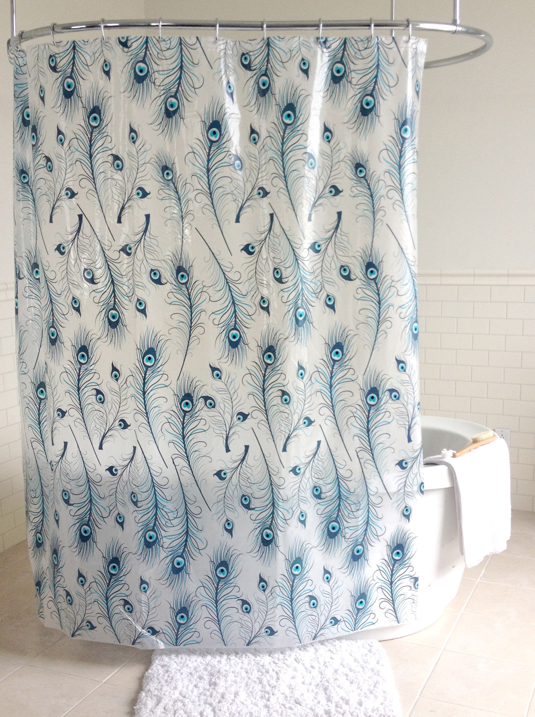 Splash Home Pea Fether Peva Shower Curtain 72 X 70 Blue