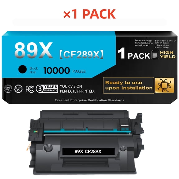 89X Black Toner Cartridge (with Chip) for 89X CF289X Toner Cartridge for M507n M507dn M507x MFP M528dn M528f M528c M528z M507 M528 Series Printer Ink (1 Pack)