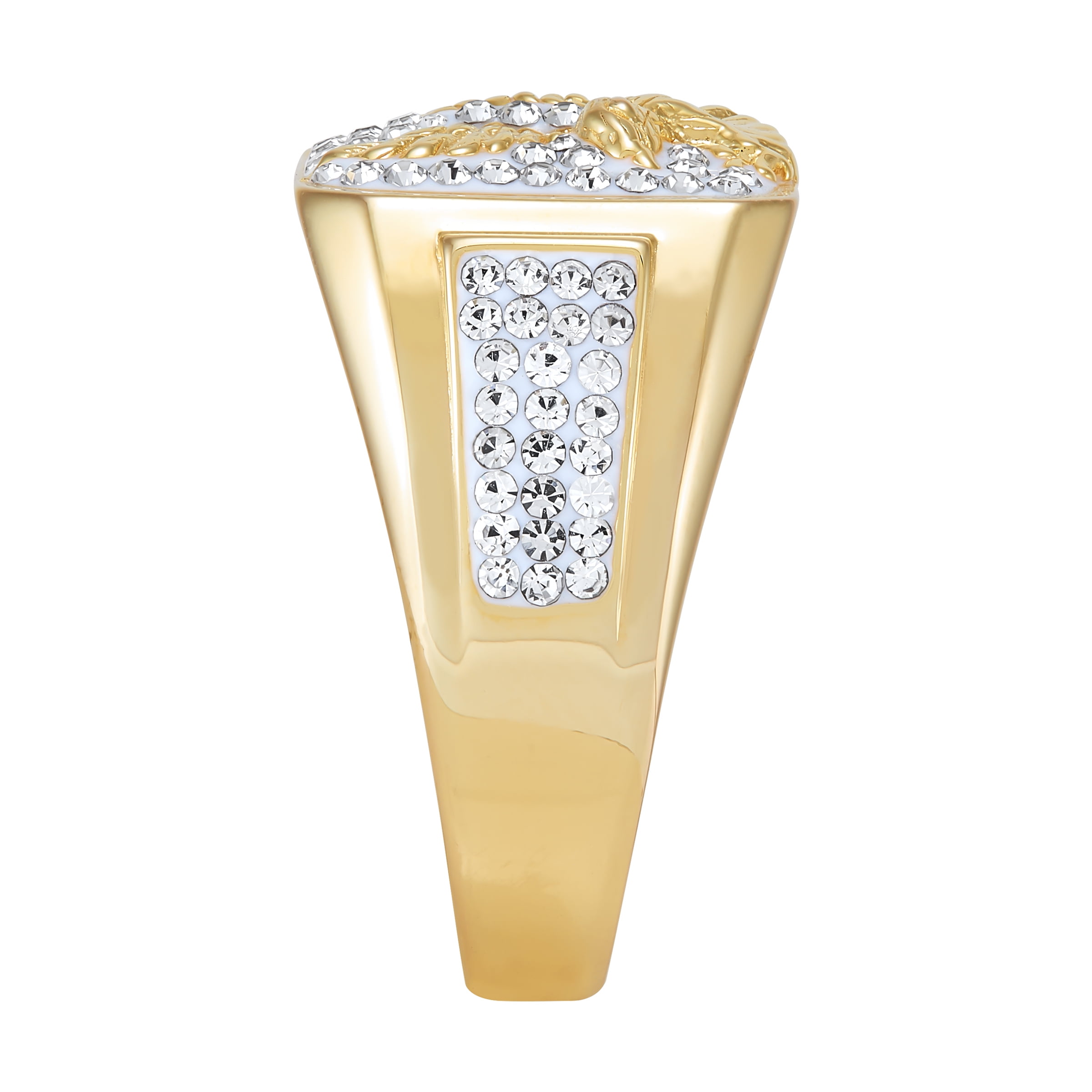 Brilliance Fine Jewelry Crystals Eagle Ring in Sterling Silver and 18K Gold Plate,Size 11