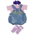 thumbnail image 2 of pantalones de de muñecas,ropa de muñeca de niña,trajes de muñeca,ropa de muñecas recién nacidas,accesorios para muñecas bebes Hugo pantalones de tirantes con top de muñecas, 2 of 7
