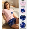thumbnail image 2 of Womens Pajama Sets Soft T-shirt and shorts Sleepwear Sets size L, 2 of 5