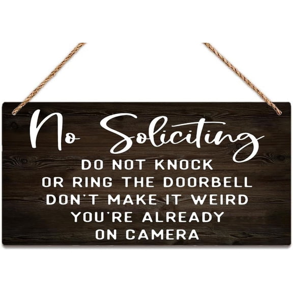 Zomyto Wooden Sign Room Decorations No Soliciting Sign Porch Sign Funny Quote Door Hanger Door Sign Plaque Hanging Sign Home Decor With Ropes 12 X 6 Inch