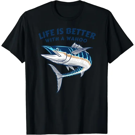 Life Is Better With A Wahoo Funny Salt Water Fishing T-Shirt