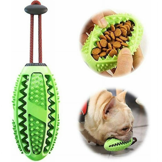Palo de cepillo de dientes para perros, cuidado dental para cachorros, juguete para masticar de caucho natural, eficaz, no tóxico, resistente a las mordeduras (verde)