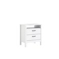 thumbnail image 1 of Tvilum Biscayne Table de Chevet en Bois d'Ingénierie 2 Tiroirs en Blanc, 1 of 13