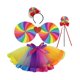 thumbnail image 2 of Disfraz infantil de malla, cómodo, con capas de arcoíris, para mascaradas navideñas. 4 piezas, 2 of 8