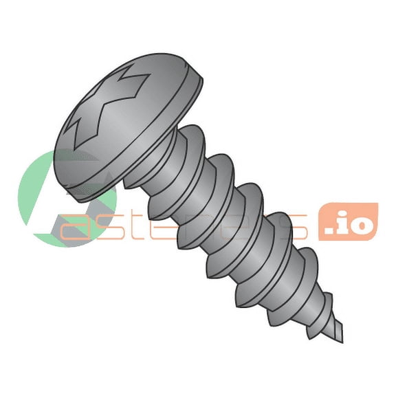 #4 x 1/4" Type AB Self-Tapping Screws / Phillips / Pan Head / Steel / Black Zinc (Quantity: 10,000 pcs)