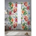 thumbnail image 2 of Summer Tropical Sheer Curtains 96 Inch Long 2 Panels, Flowers Shells Starfish Linen Background Light Filtering Rod Pocket Curtains, Sheer Voile Drapes for Living Room Bedroom, 52"x96", 2 of 8